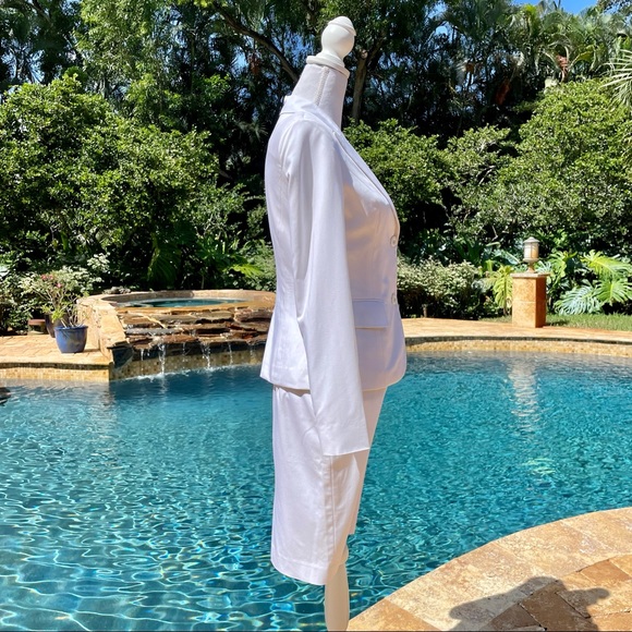 EUC! Custom Made White Skirt Suit - Picture 2 of 7
